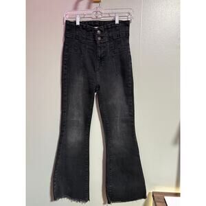 We The Free Twenty-Seven High Rise Flare Jeans | Black Raw Hem